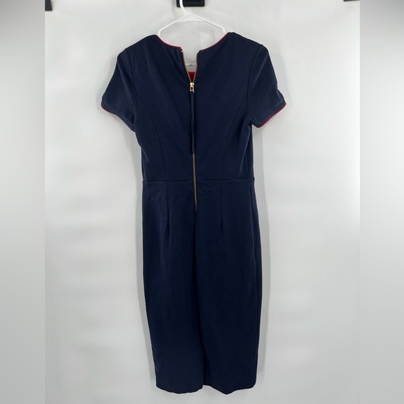 Boden Marianna Dress Women’s Size US 6 Navy Blue With Red Trim Lined / Form Fit - Picture 5 of 10